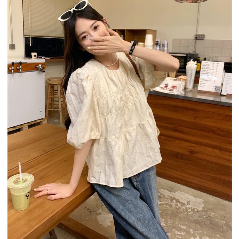 Áo Sơ Mi Ngắn Tay Dáng Rộng Thời Trang Mùa Hè Giản Dị Dành Cho Nữ