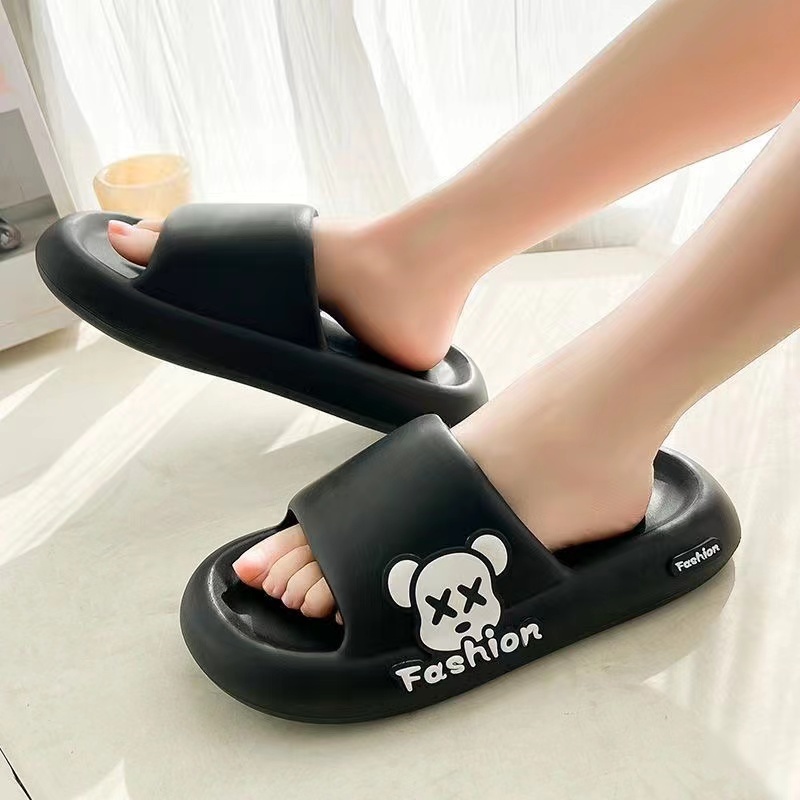 Dép Đi Trong Nhà Tắm Eva 4.0cm Chống Trượt Hình Gấu Violent Hoạt Hình Dễ Thương Cho Nam Và Nữ