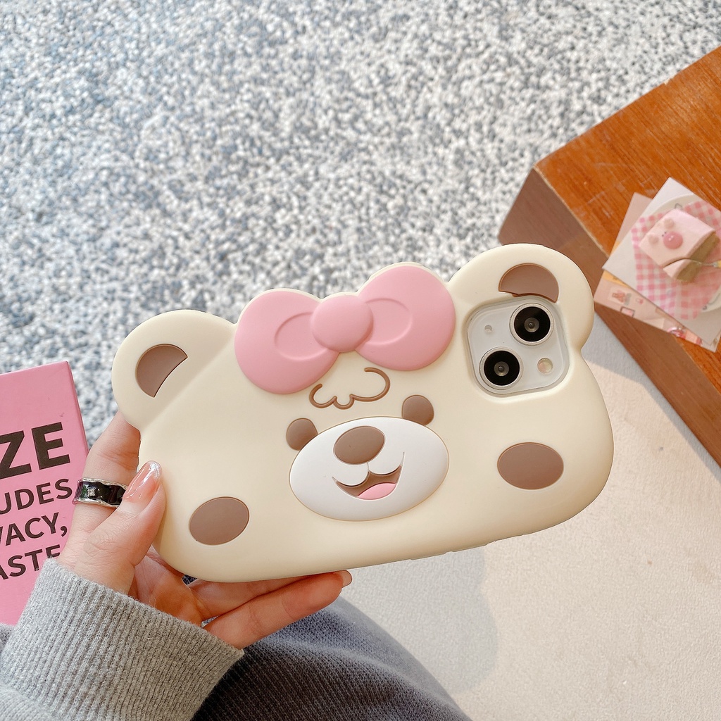 Ốp Điện Thoại Silicon Chống Sốc In Hình Gấu Hoạt Hình Dễ Thương Cho iPhone 14 14PRO max 13 12PRO max 13pro max 11