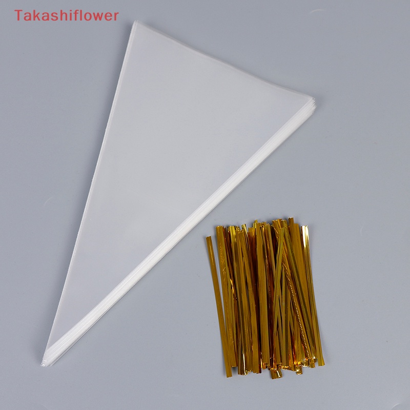 Set 100 Túi Trong Suốt Đựng Kẹo / Bắp Rang Hình Nón Độc Đáo Trang Trí Tiệc Cưới