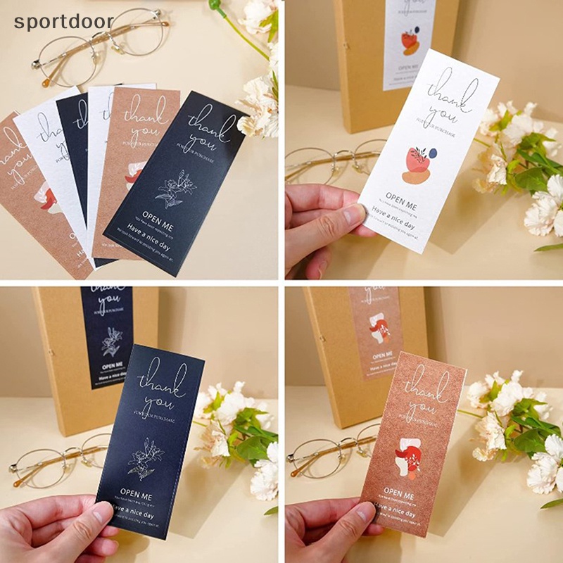 Túi 50 Miếng Dán Niêm Phong Bao Bì Quà Chống Thấm Nước In Chữ Thank you Độc Đáo Kích Thước 6 * 15cm