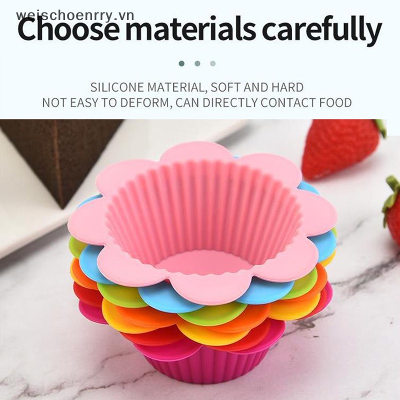 Set 5 Khuôn Silicon Làm Bánh Muffin / Cupcake Hình Hoa Hướng Dương Xinh Xắn