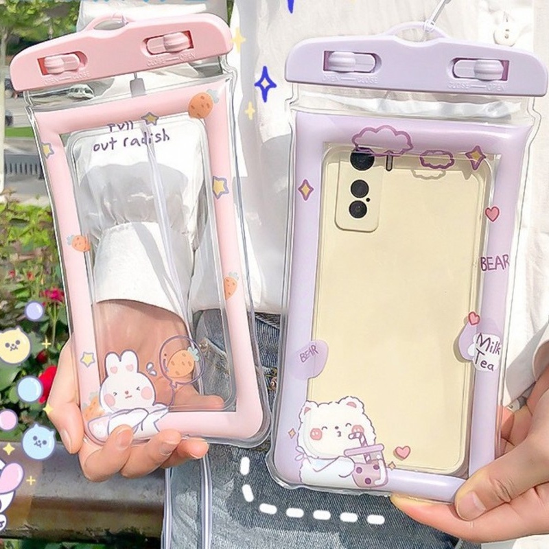 Túi Khí Nổi Bằng PVC Trong Suốt Chống Nước Chống Bụi Họa Tiết Hoạt Hình Cho Điện Thoại