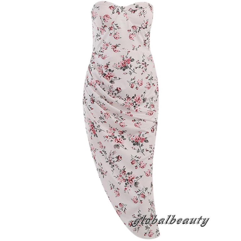 Đầm Dài Không Dây Hở Lưng Họa Tiết Hoa Thời Trang Mùa Hè Cho Nữ