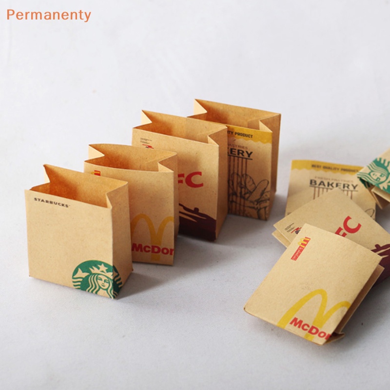 Set 5 Túi Giấy Đựng Bánh Hamburger / Khoai Tây Chiên Đồ Chơi Búp Bê