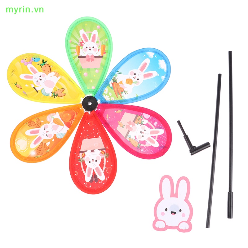 Chong Chóng Gió Hình Thỏ Hoạt Hình 3D Trang Trí Sân Vườn