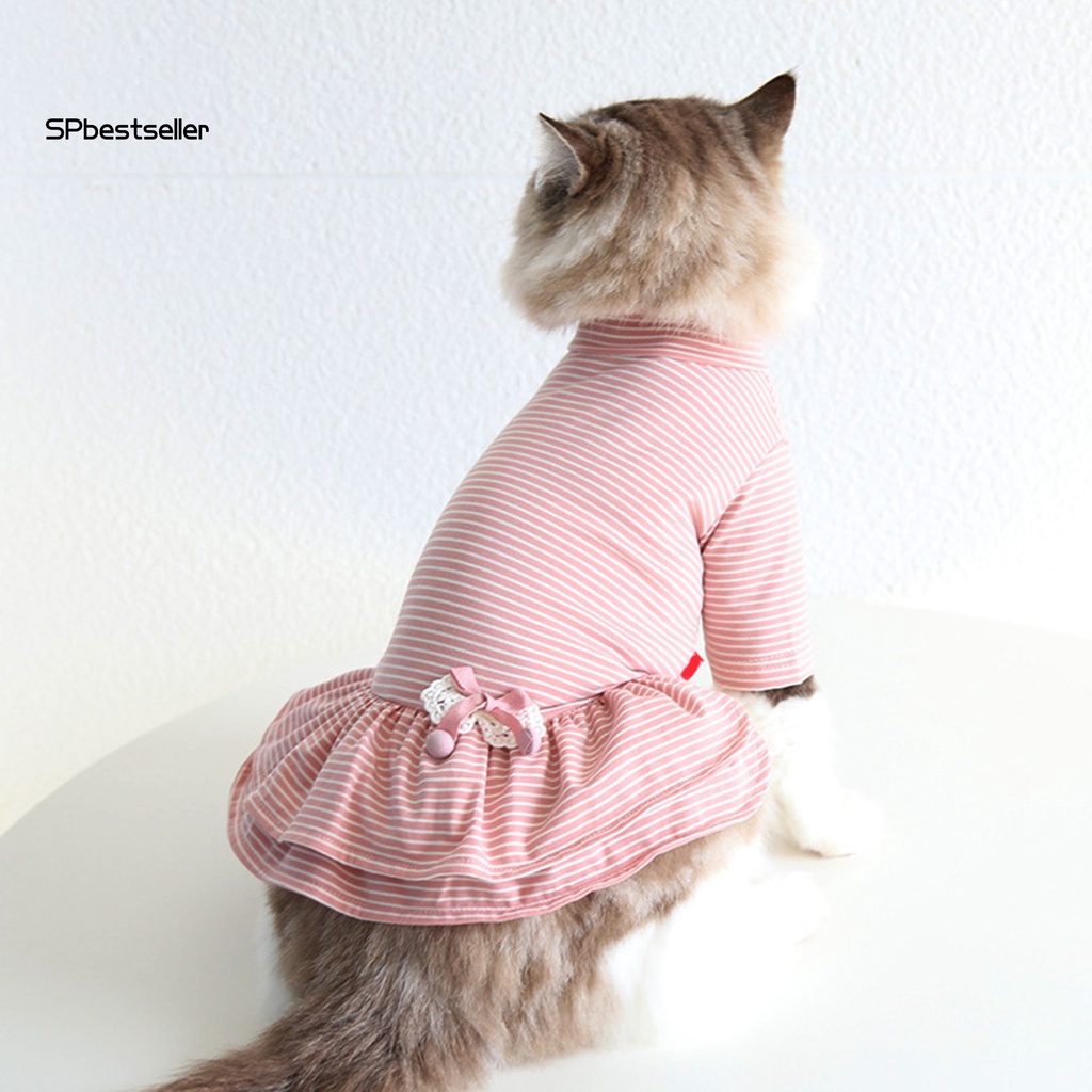 Đầm Họa Tiết Sọc Thoáng Khí Màu Sắc Tươi Sáng Cho Thú Cưng