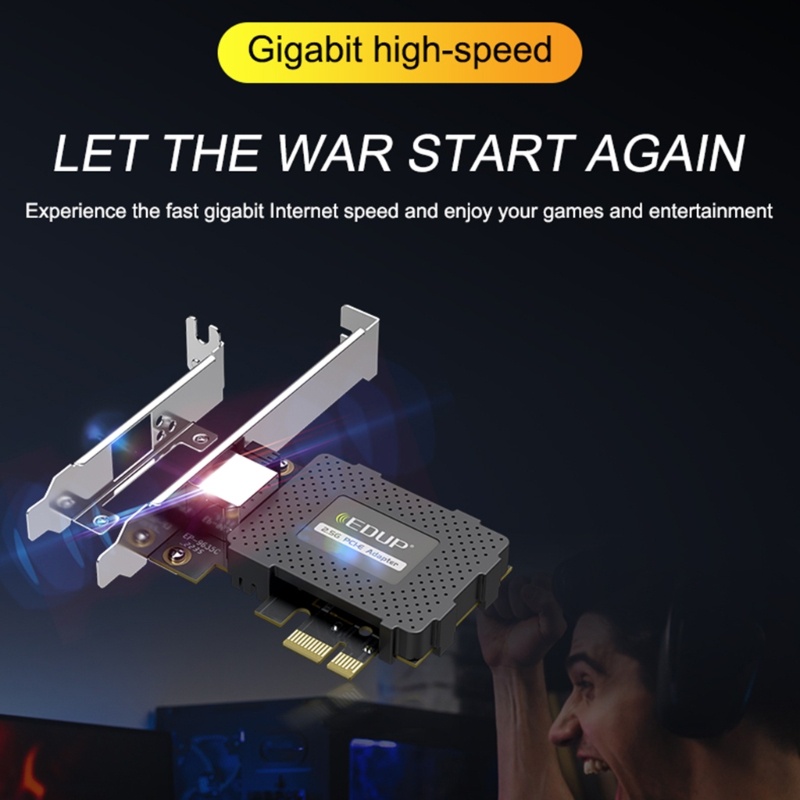 Thẻ Mạng Ethernet 2 5Gigabit PCI-Express Wlan RTL8125B EDUP Chuyên Dụng