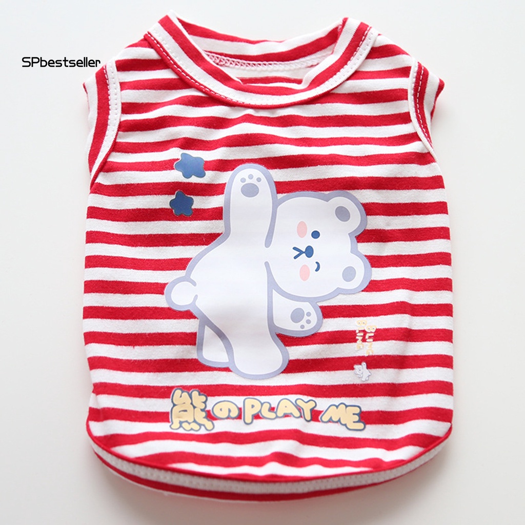 Spbestsellkr Áo Thun Họa Tiết Sọc Thoáng Khí Quyến Rũ Cho Thú Cưng Trong Lễ Hội