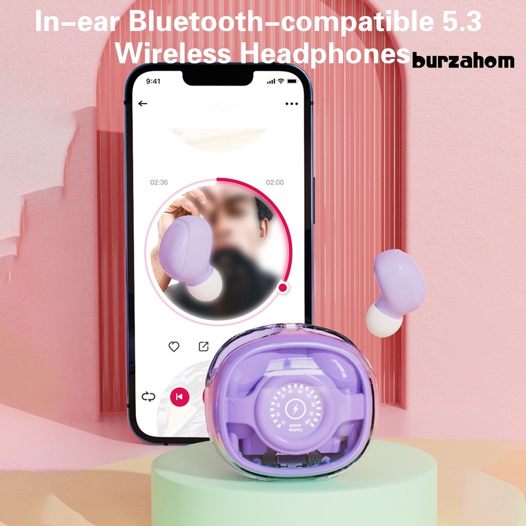 Tai Nghe Nhét Tai Không Dây Bluetooth 5.3 M26 Màn Hình Hiển Thị Điện Áp Trong Suốt Và Hộp Sạc