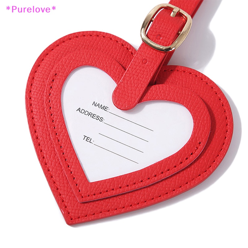 1 Thẻ Tên Gắn Hành Lý Du Lịch Bằng Da Hình Trái Tim Mới