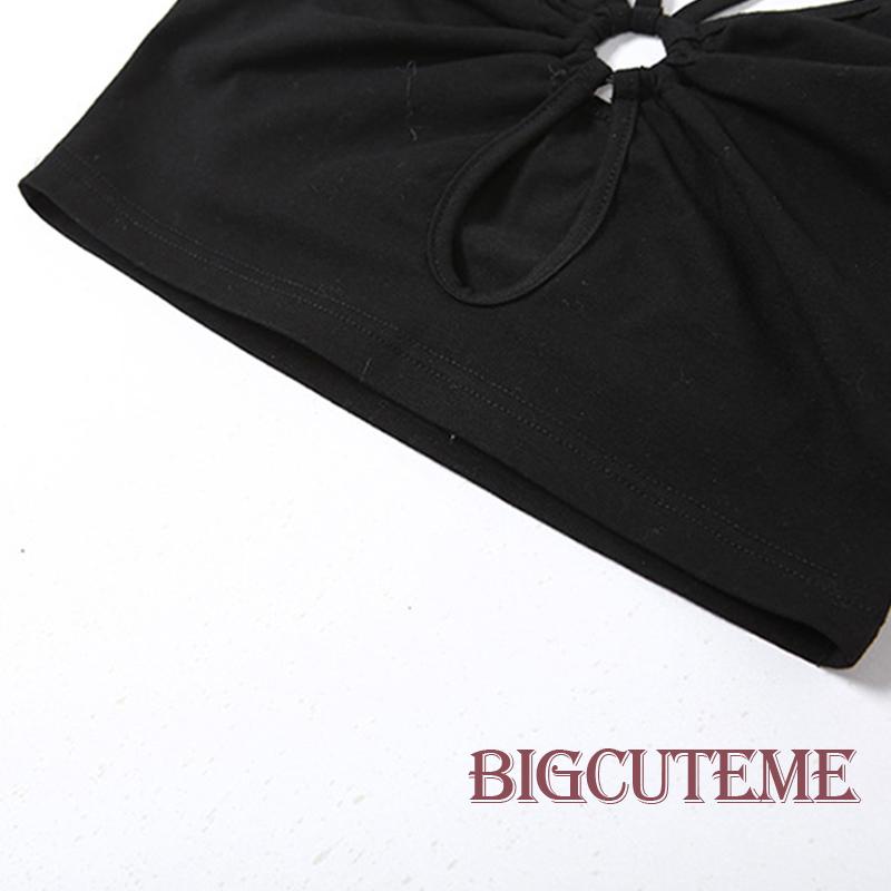 [] - Áo Hai Dây Cổ Chữ V Dáng Ôm Không Tay Thời Trang Mùa Hè Màu Đen Dành Cho Bạn Nữ Mặc Trong Các Bữa