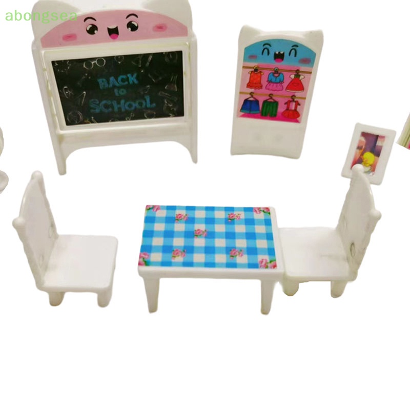 Set 8 Mô Hình Nội Thất Mini Tỉ Lệ 1 / 6 Cho Nhà Búp Bê 16cm