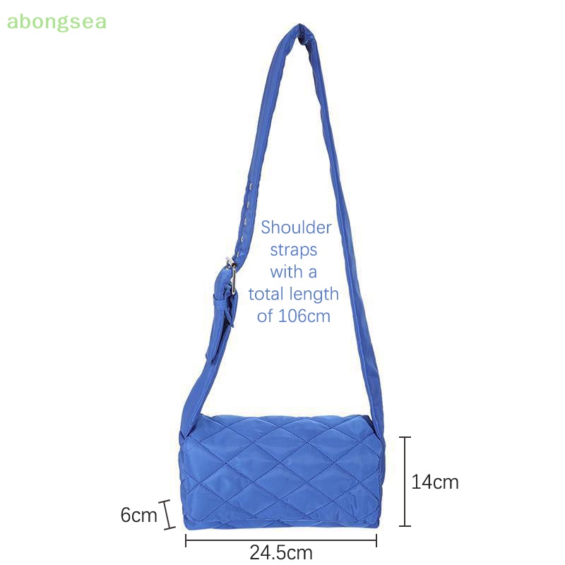 Abongsea Túi Xách Đeo Chéo Vai Bằng Nylon Cotton Sáng Bóng Sức Chứa Lớn Cho Nữ