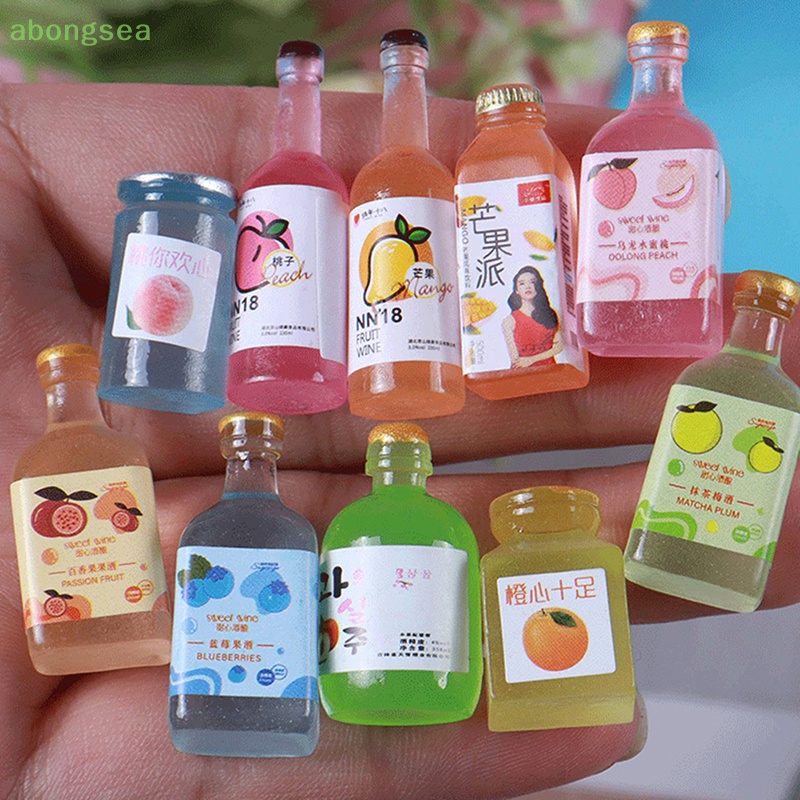 Abongsea Set 3 Mô Hình Đồ Chơi Chai Rượu Mini Bằng Nhựa Resin Phát Sáng Trong Đêm Trang Trí Điện Thoại