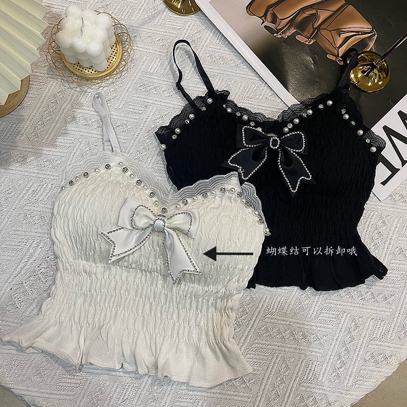 Áo Hai Dây Phối Ren Thời Trang Mùa Hè Cho Nữ