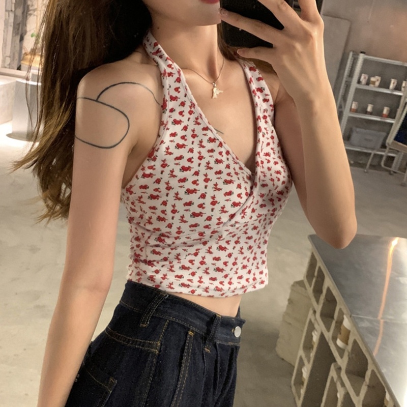 Áo Hai Dây Họa Tiết Hoa Thời Trang Mùa Hè Cho Nữ
