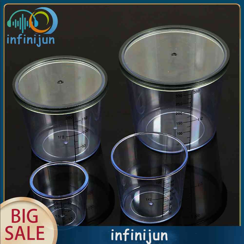 Set 4 Cốc Đo Lường Kèm Vỏ Đựng Mồi Câu Cá Tiện Dụng