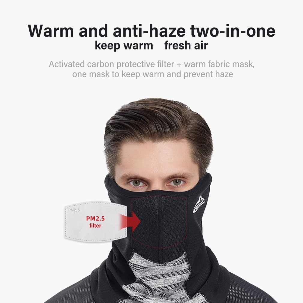 Half Face Scarf Cotton Thermal Fleece Neckmer Windproof Winter Bicycle Bandana Haze Filter Motorcycle Mask [Q/9]