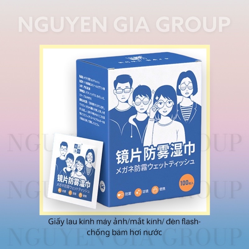 Khăn lau mắt kính Nano hộp 100 miếng khăn giấy chống bám hơi nước, giấy lau kính màn hình tivi Taste Of Men Cao Đạt Q5