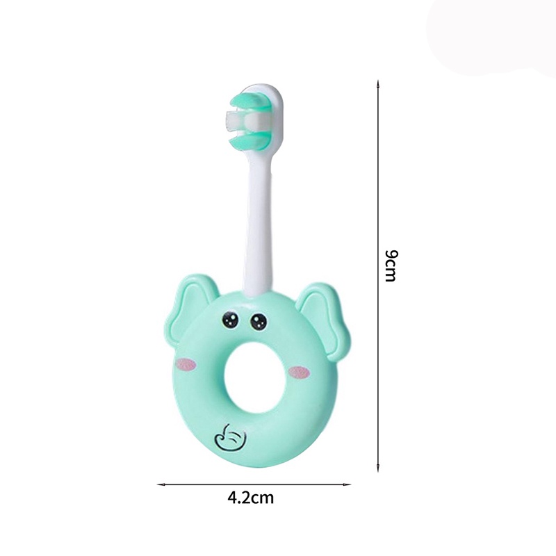 Bàn Chải Đánh Răng Lông Mềm Thân Thiện Với Môi Trường Chống Trượt Hình Chú Voi Hoạt Hình Cho Bé 1-3 Tuổi