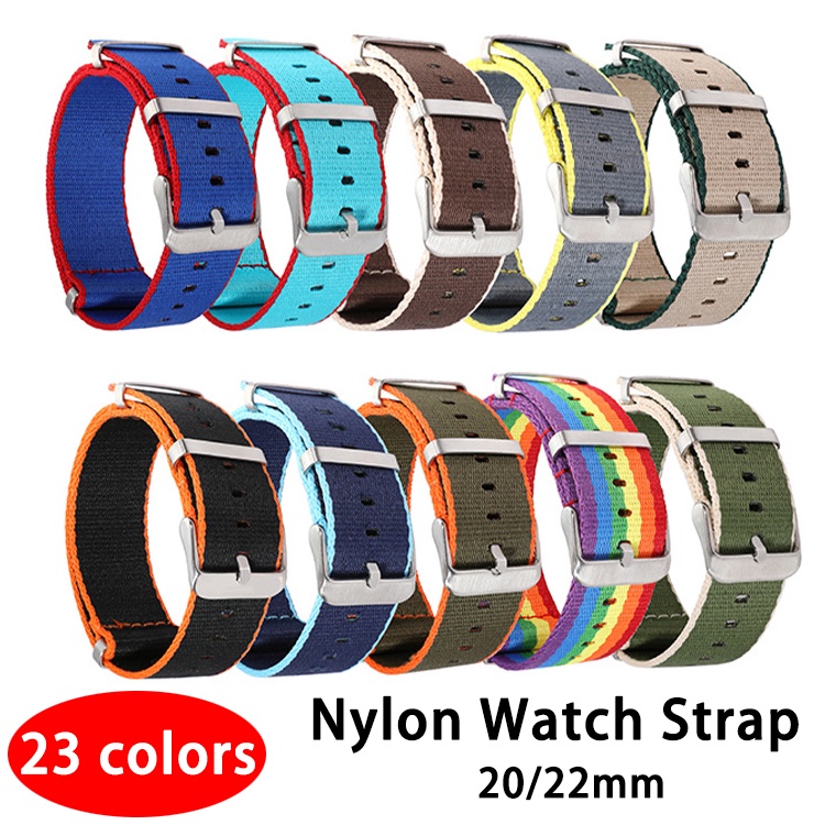 Dây Đeo Đồng Hồ Bằng Nylon Và Vải Bạt Nylon Thời Trang 20mm 22mm ZULU NATO Chống Nước Chất Lượng Cao Cho Nam Nữ