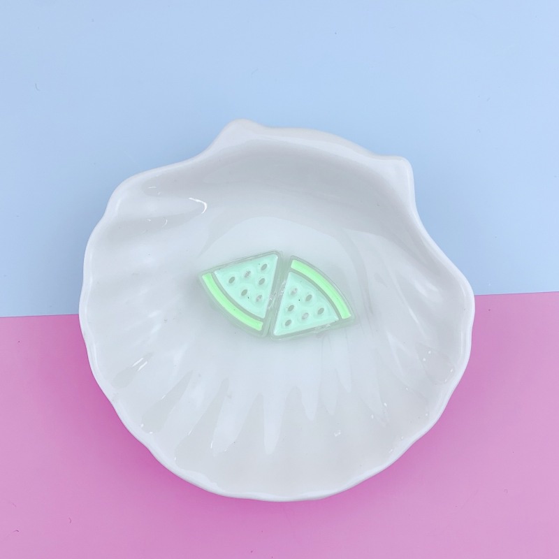 Set 10 Hạt Nhựa Acrylic Trong Suốt Nhiều Màu Tự Xỏ Hình Dưa Hấu / Trái Cây Trang Sức / Điện Thoại