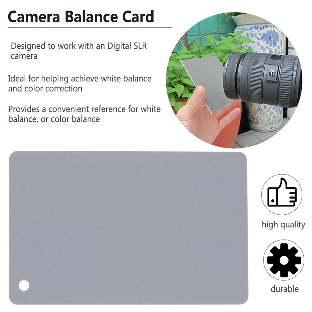 3 In 1 Pocket-Size Digital Camera 18% White Black Grey Balance Cards With Neck Strap For Photography