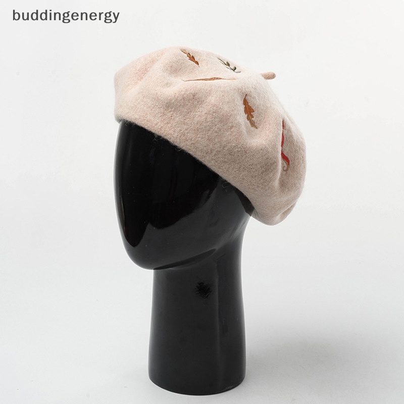 Mũ Beret Len Thêu Hình Thỏ Sóc Lá Mùa Đông Hàn Quốc {BUDDI} Sóc / Sóc / Lá Cây Nghệ Sĩ {BUDDI}