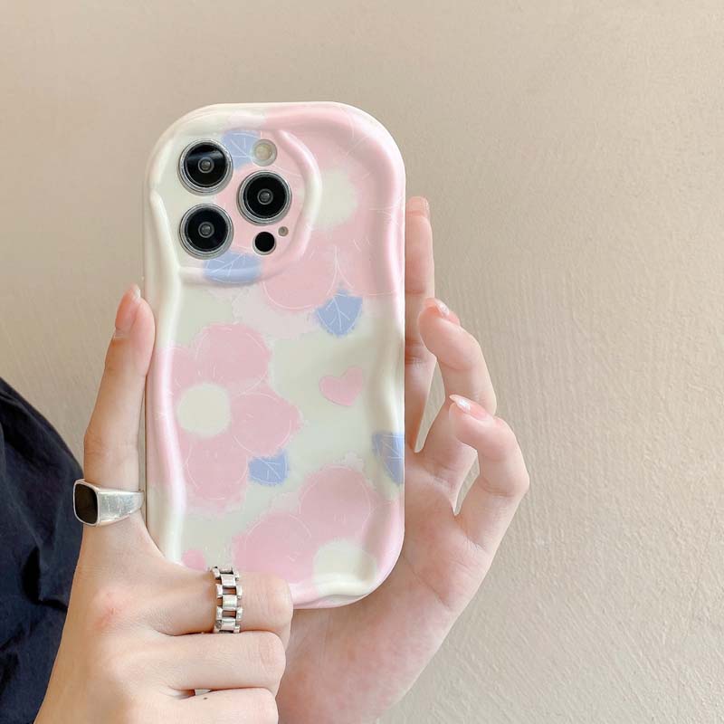 Ốp Điện Thoại Chống Bụi Bẩn Chống Sốc Họa Tiết Gợn Sóng Cho IPhone 14 13 11 12 Pro Max 7 8 Plus X XR XSMAX