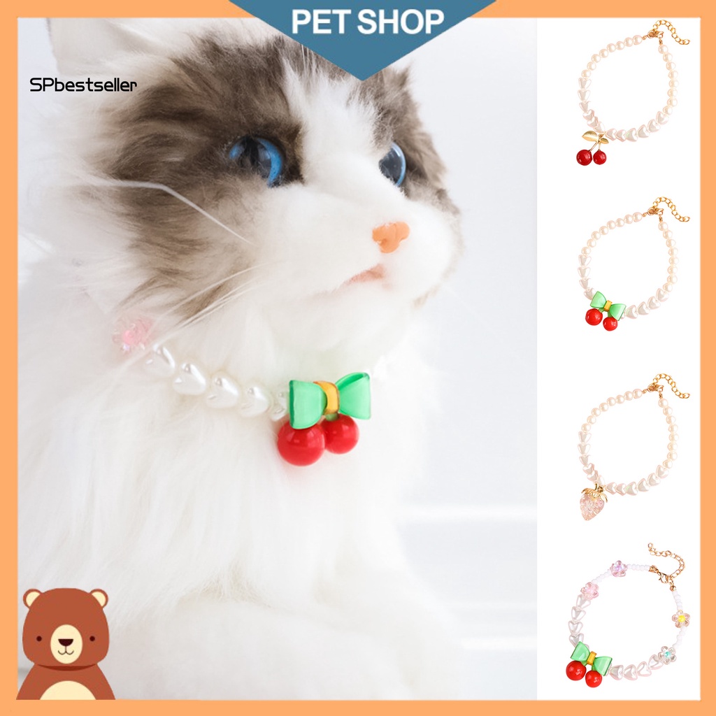 Vòng cổ Mặt Hình Trái Dâu / Cherry / Cherry Bằng Nhựa Dễ Thương Cho Mèo Cưng