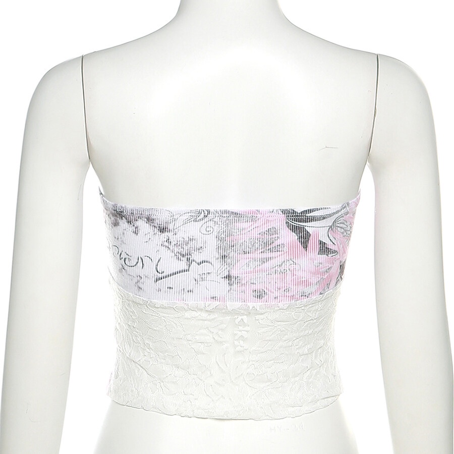 Weird Puss Áo Ống Ren Trễ Vai Phong Cách Cổ Điển Quyến Rũ Dành Cho Nữ