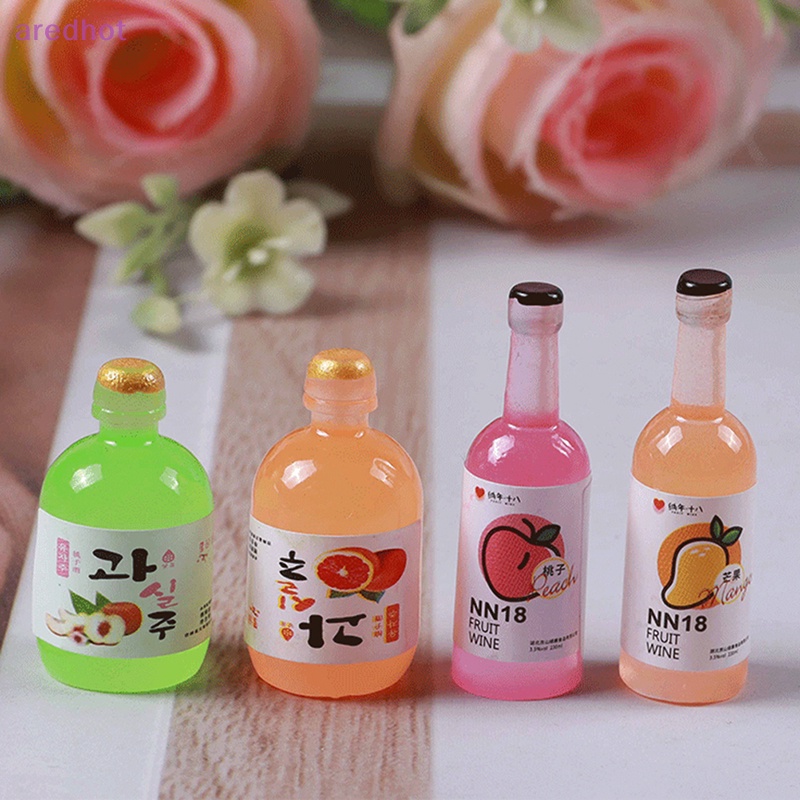 Aredhot Bộ 3 Đồ Chơi Kẹp Tóc Hình Chai Rượu Mini Bằng Nhựa Resin Phát Sáng Ban Đêm Trang Trí Điện Thoại DIY Mới