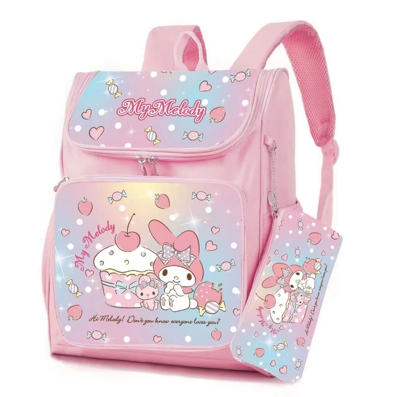 Ba Lô Đi Học Sức Chứa Lớn In Họa Tiết My Melody Kuromi Hellokitty Cinnamoroll Dễ Thương Cho Bé Gái