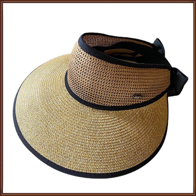 Nón Rộng Vành Hở Chóp Thiết Kế Thắt Nơ Thời Trang Đi Biển Mùa Hè Cho Nữ