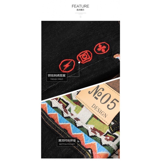 Bh6t Hàng Có Sẵn Quần Short Denim Phối Rách Họa Tiết Đường Phố Cao Cấp Phong Cách Mới Mùa Hè 2022 @