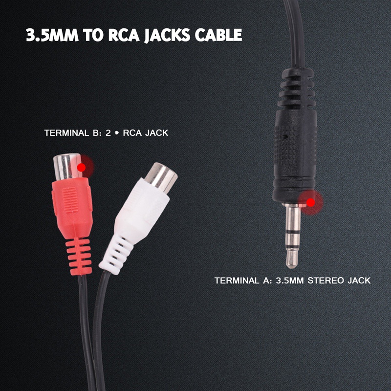 Bộ chuyển đổi âm thanh nổi 3,5 mm giắc cắm tai nghe sang 2 giắc cắm RCA Cáp âm thanh bộ chuyển đổi giắc cắm RCA, 3,5 mm Nam sang 2x RCA Nữ