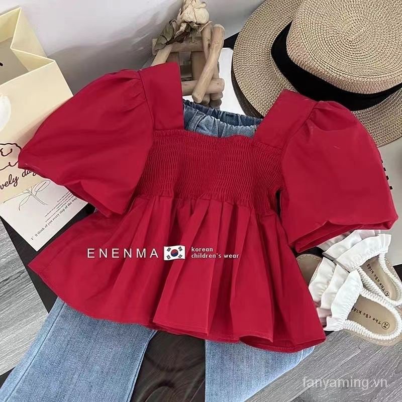 Set Đồ Mùa Hè Hai Món Gồm Áo Jean Phong Cách Phương Tây Thời Trang 2023 Cho Bé Gái UO7V