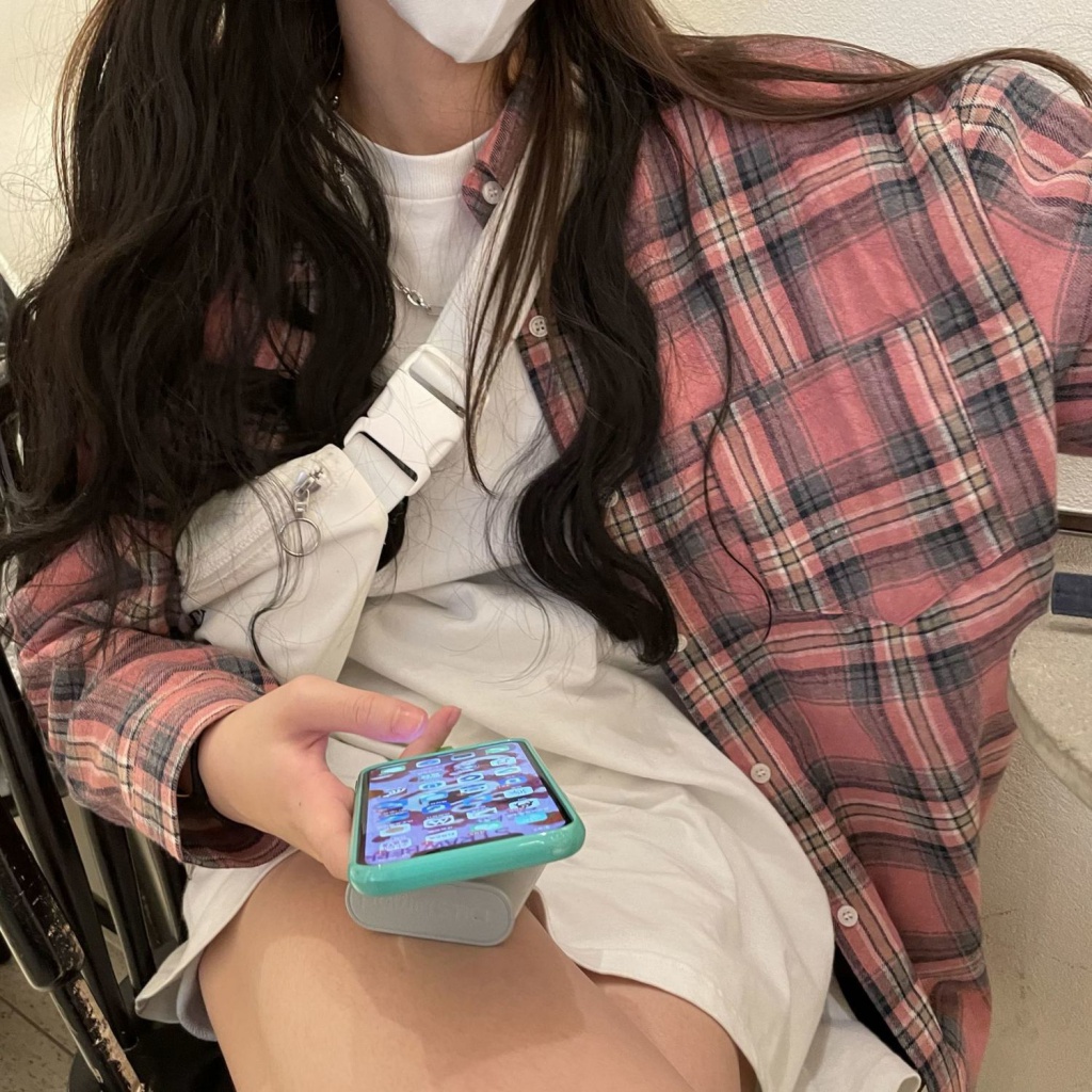 [F &amp; X] Áo Sơ Mi Khoác Ngoài Tay Dài Dáng Rộng Họa Tiết Kẻ Sọc Thời Trang Độc Đáo Cho Nữ