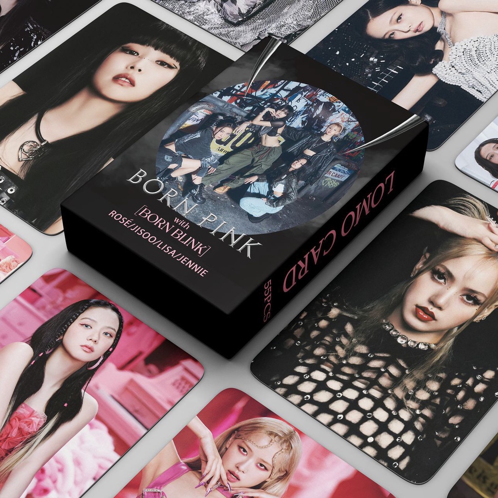 Thẻ Lomo card BlackPink bo góc BORN PINK Đen Shut Down Album Thần Tượng Kpop