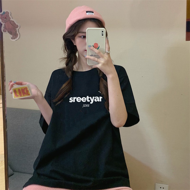 Áo Thun Tay Lỡ Dáng Rộng Thiết Kế Đơn Giản Thời Trang Xuân Hè Cho Nữ