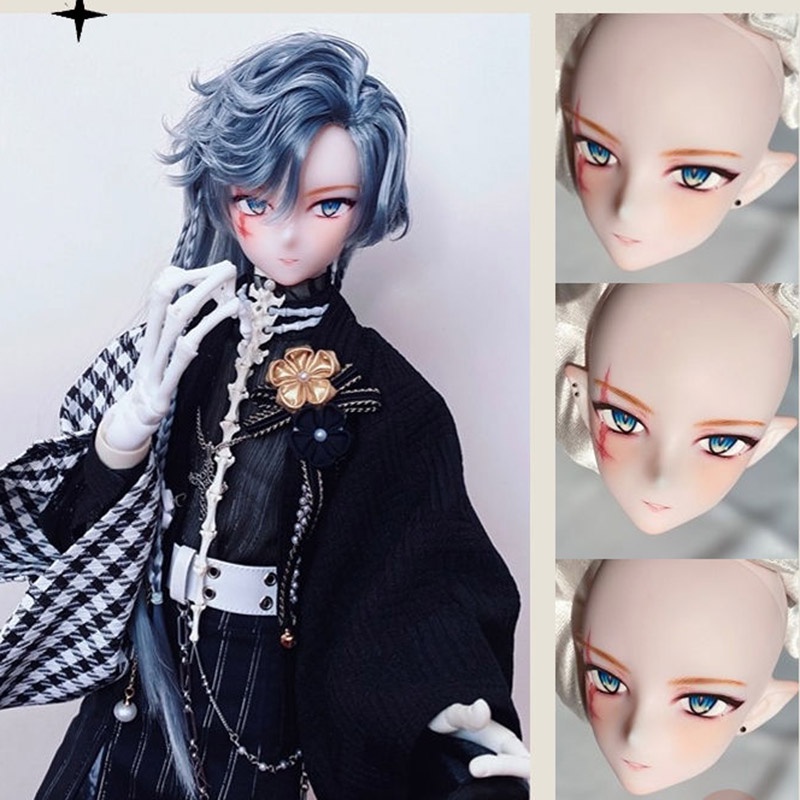 Đầu Búp Bê 3d Mẫu Mới Tỉ Lệ 1 / 3 bjd Chất Liệu pvc Dùng Trang Điểm diy