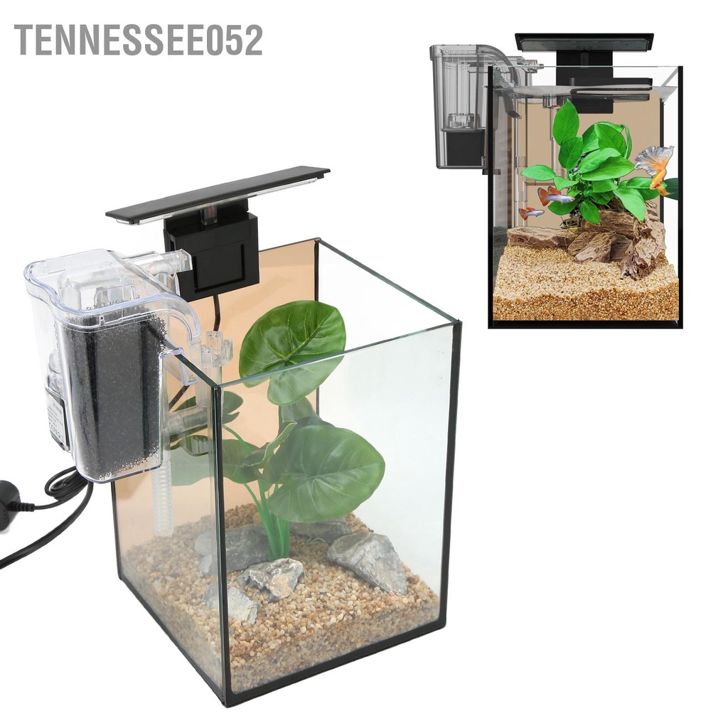 Tennessee052 Bộ Bể Cá Sáng Tạo Đa Năng Nhỏ Khởi Đầu Có Bơm Lọc Đèn LED Kẹp Trang Trí Máy Tính Để Bàn