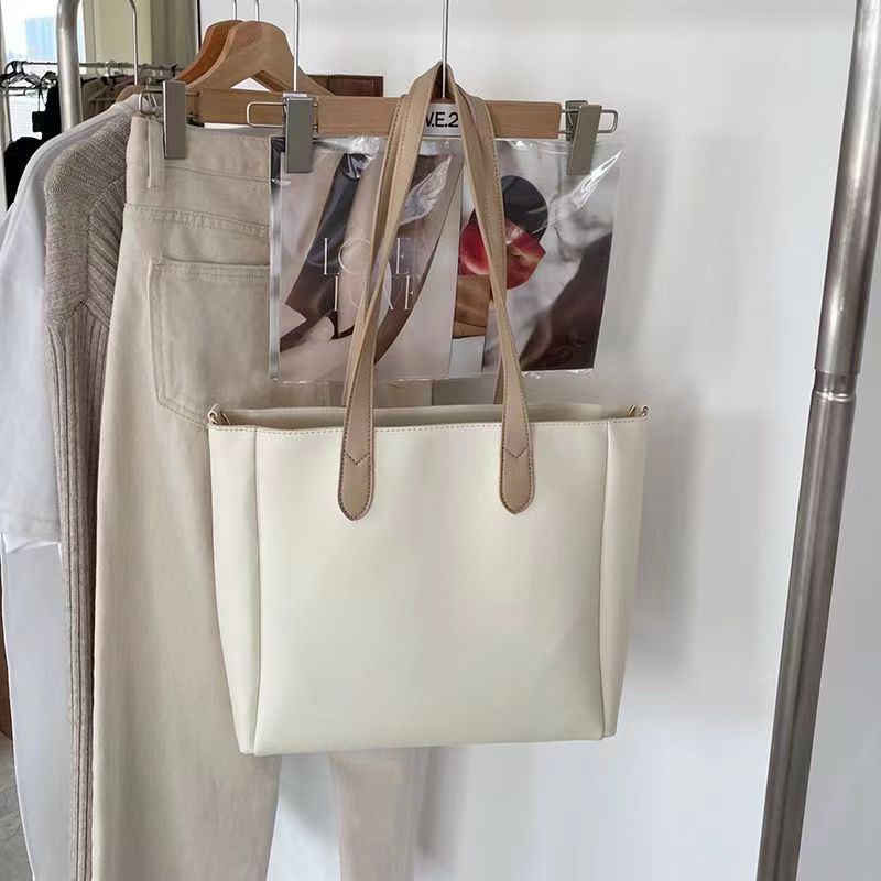 Túi tote Đeo Vai Cỡ Lớn Màu Trơn Có Khóa Kéo Thời Trang Cho Nữ