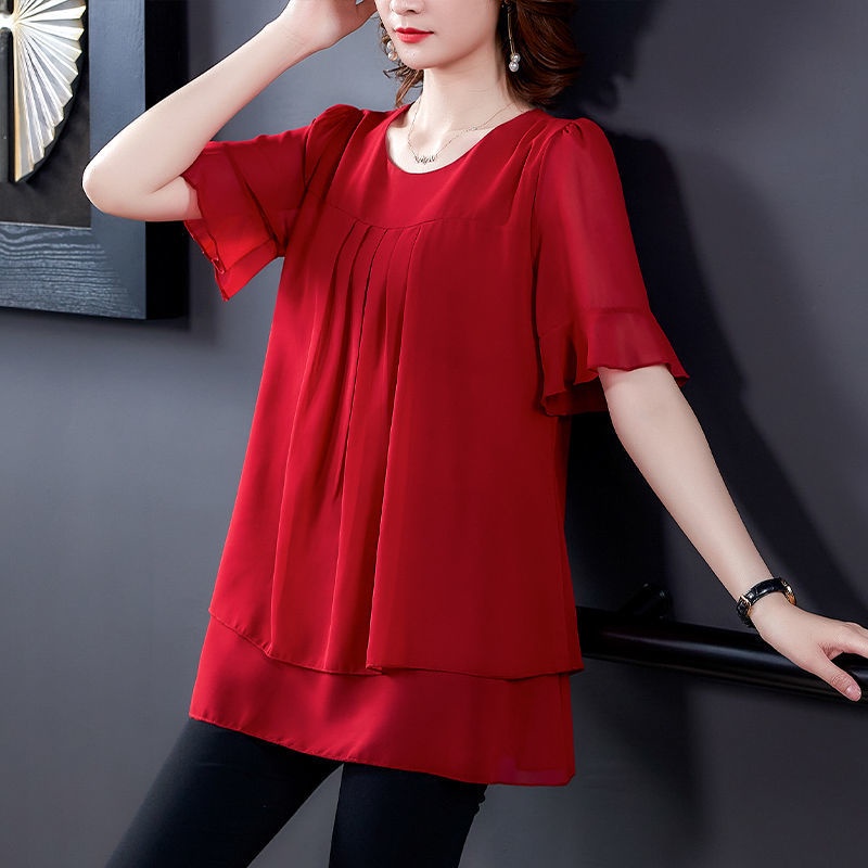 Áo Sơ Mi Chiffon Tay Ngắn Dáng Rộng Thời Trang Mùa Hè Hàng Mới Dành Cho Bạn Nữ