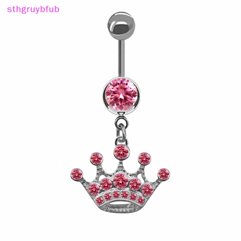 Khuyên Rốn Bằng Thép Không Gỉ Hình Mèo Và Bướm Hồng Dễ Thương