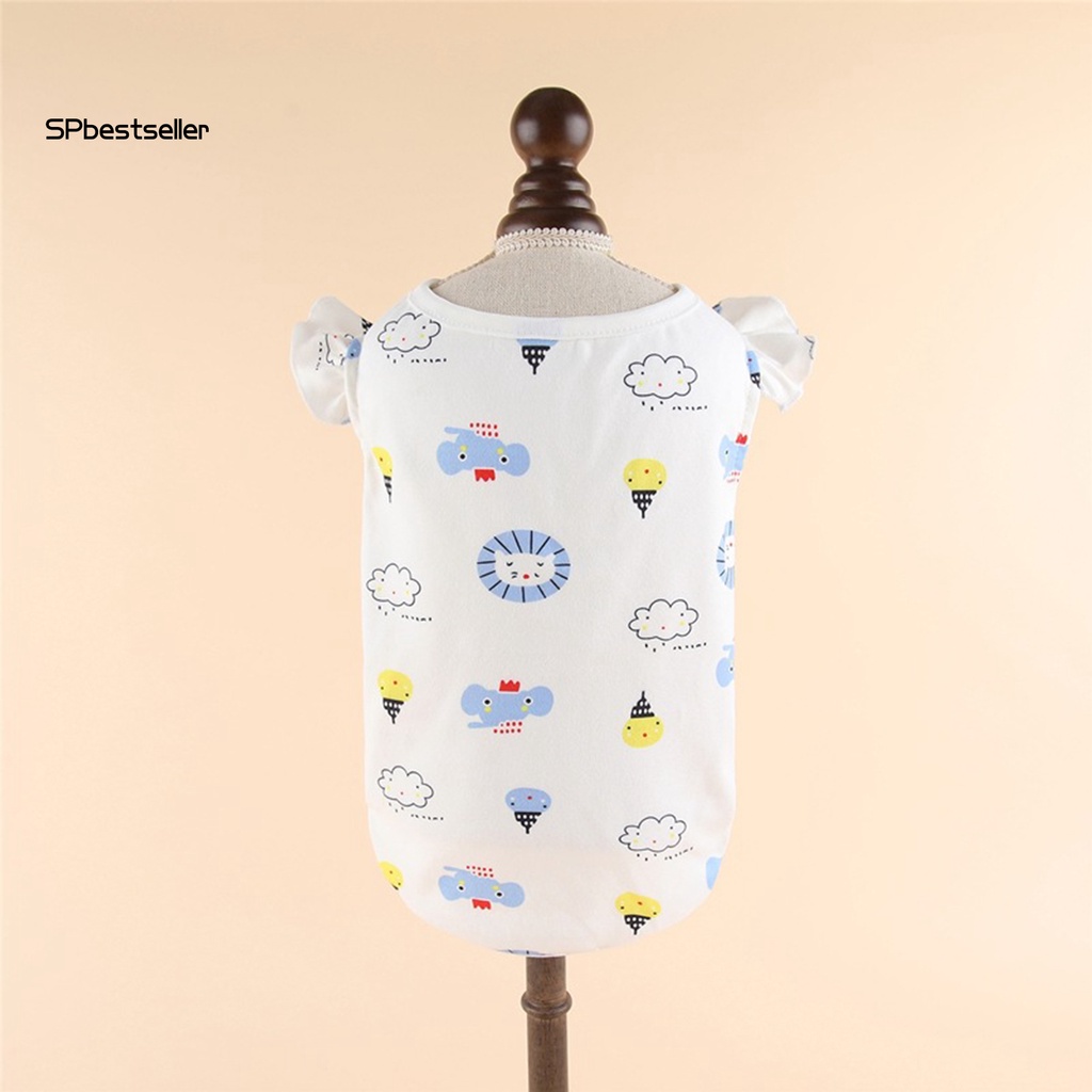 Áo Chui Đầu Cổ Tròn Tay Xếp Nếp In Họa Tiết Quả Dứa Hoạt Hình Dành Cho Thú Cưng