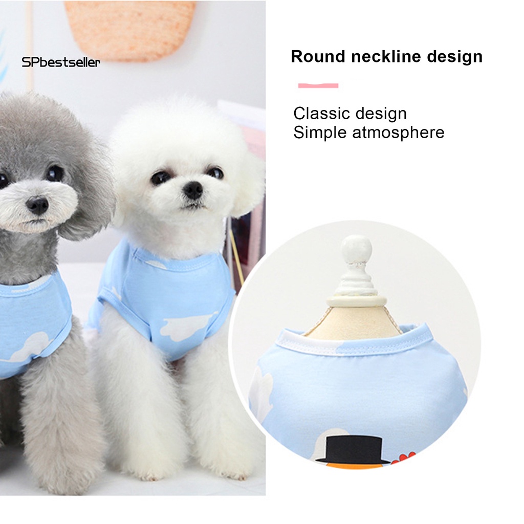 Áo Thun Cổ Tròn Thoáng Khí In Họa Tiết Hoạt Hình Cho Thú Cưng