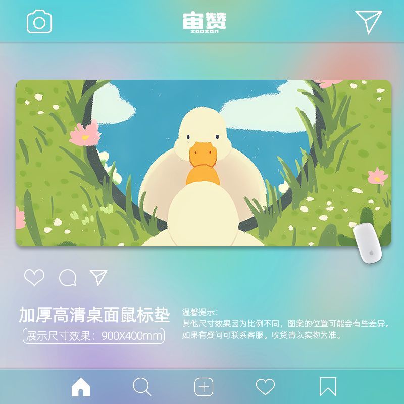 Tấm Lót Chuột Và Bàn Phím Máy Tính Cỡ Lớn 900 * 400 * 2MM Chống Trượt Hình Động Vật Dễ Thương