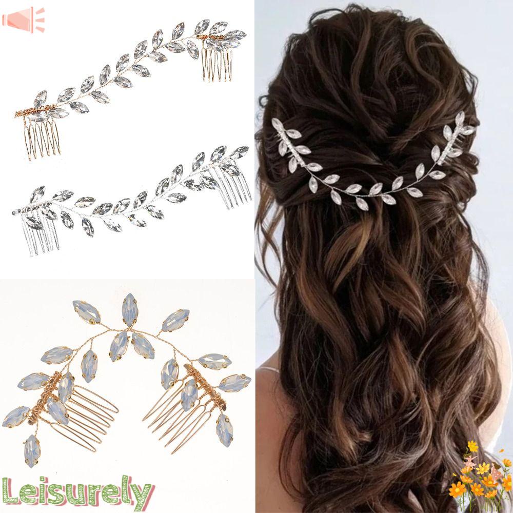 Lá LEILY LEILY|Lược Cài Tóc Hình Vương Miện Có Đính Đá Lấp Lánh